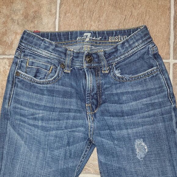 7 For All Mankind Austyn Adjustable Waist Destructed Boys Jeans 7FAM Size 5 - Picture 2 of 9